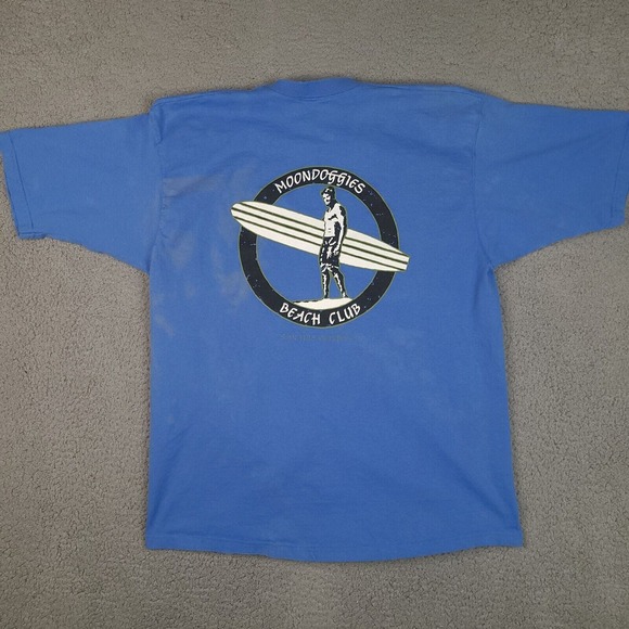 Moondoggies Beach Club T-Shirt Mens Large Blue Surf San Luis Obispo California - Picture 2 of 16